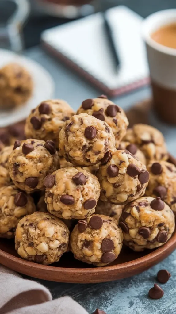 4-Ingredient No-Bake Chocolate Chip Protein Breakfast Balls
