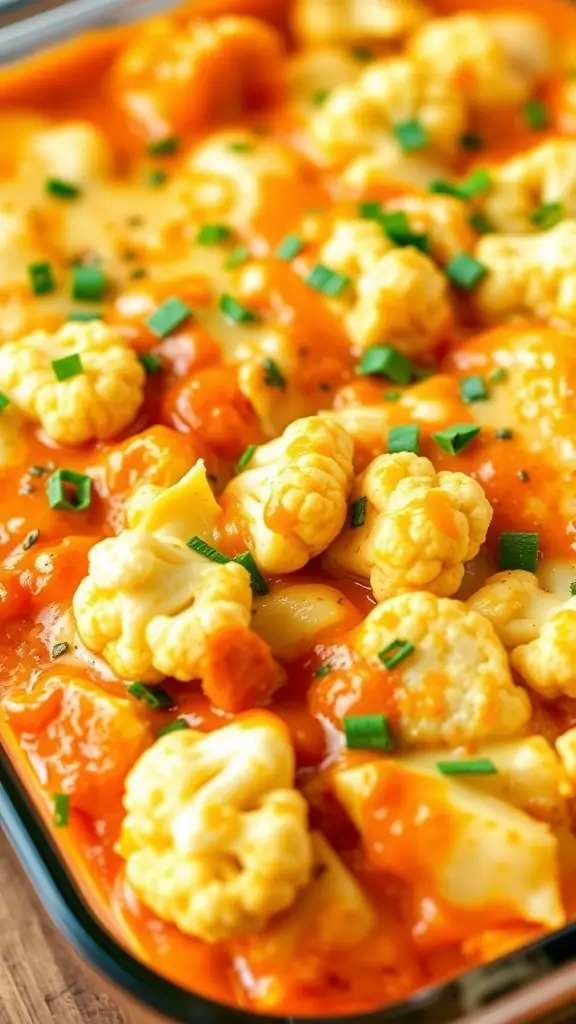 Buffalo Chicken Cauliflower Casserole