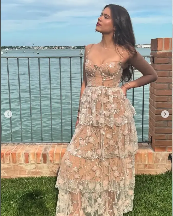 Instagram photos showcased Honor, now an adult, in a nude-toned beaded dress with a tiered skirt by Self-Portrait, eclipsing her mother in elegance.