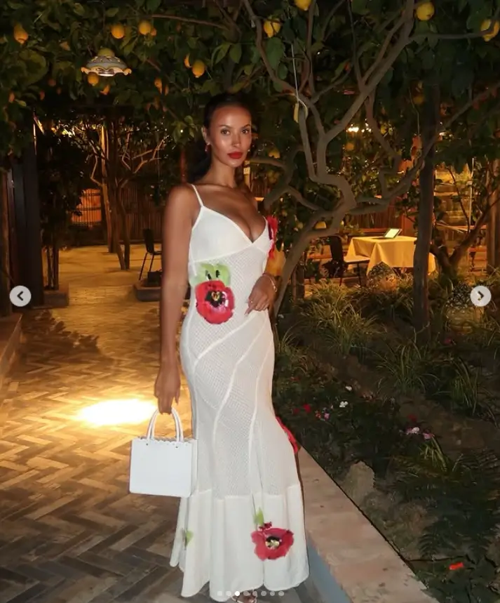 Maya Jama looks breathtaking in her lovely floral gown as she lands in Mallorca, gearing up for the new season of Love Island!