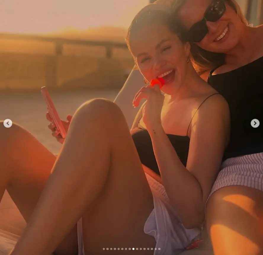 She also posted a video of herself wearing a black thong swimsuit from the vacation.